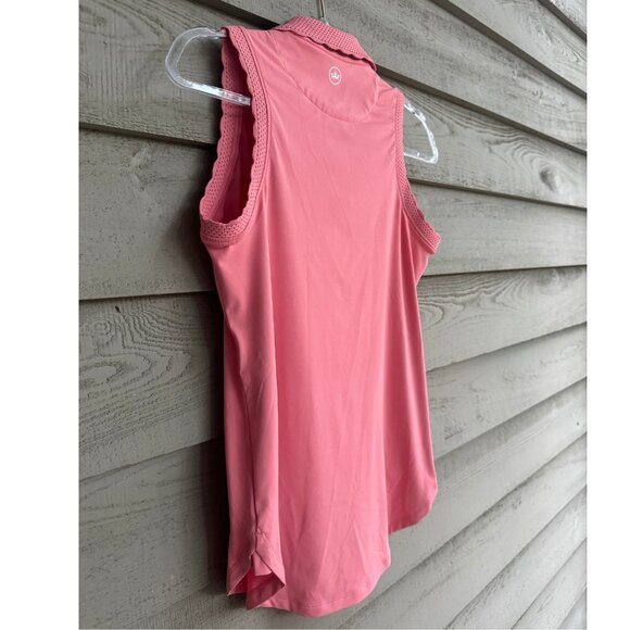 🌸 Peter Millar Sleeveless Golf Polo – Pink UPF 50+ Chechessee Creek Logo (S) - Picture 9 of 9
